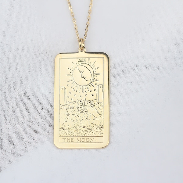 Tarot Card Necklace • Spiritual Jewellery • Silver Tarot Pendant •  Dainty Tarot Necklace • Dainty Tag Pendant • Gift For Her • Gift Mom