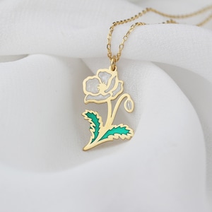Collana con fiore di nascita • Collana con fiore in argento • Collana con fiore di nascita smaltata • Collana con fiore personalizzata • Collana con fiore colorato