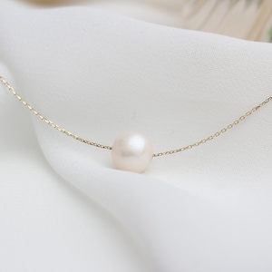 Pearl Necklace 14k Gold Pearl Necklace Gold Pearl Necklace Dainty Pearl Necklace Freshwater Pearl Necklace Dainty Gold Necklace image 4