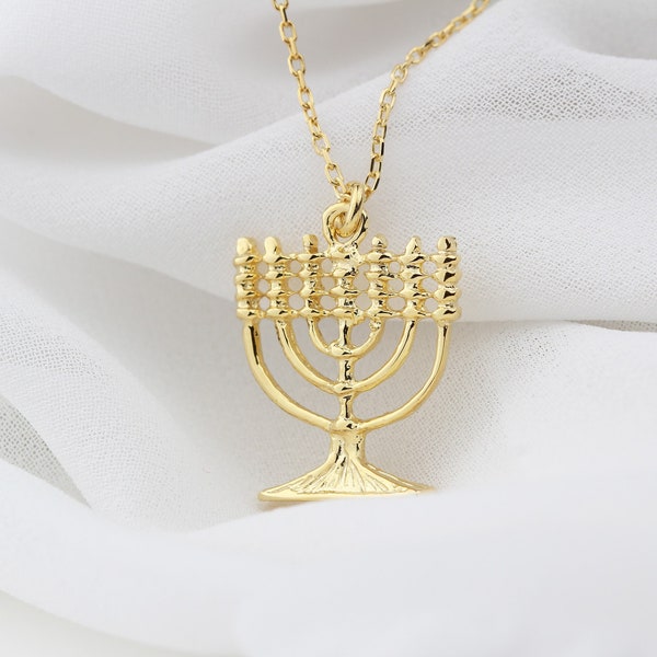 Menorah Necklace • 7 Branch Menorah Necklace • Silver Menora Pendant • Torah Judaica Messianic Israel Symbol • Hebrew Israelite Symbol