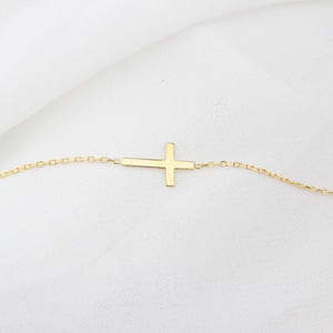 Silver Cross Bracelet • Crucifix Bracelet • Religious Bracelet • Sterling Silver Cross Bracelet • Gold Jesus Crucifix Bracelet