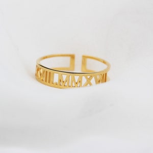 Roman Numeral Ring • Custom Date  Ring • Silver Personalized Ring • Gold Custom Ring • Custom Letter Ring • Sterling Silver Ring