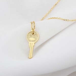 Personalized Necklace Key • Key Necklace • Silver Key Necklace • Custom Necklace • Custom Key Letter Necklace  •  Dainty Key Necklace