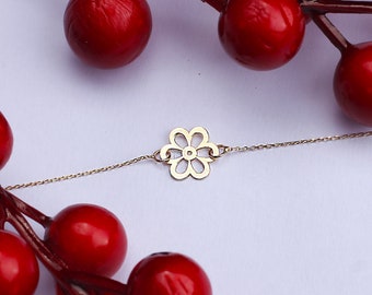 Bracelet de fleurs • Bracelet 14k • Bracelet de fleurs en or 14 carats • Bracelet chaîne de fleurs en or • Bracelet cadeau Bridemaids • Meilleur cadeau • Délicat