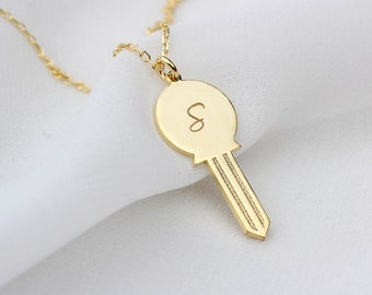 Custom Key Necklace • Gothic Key Necklace • Custom Key Necklace • Custom Necklace • Personalized Key Letter Necklace  •  Dainty Key Necklace