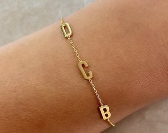 Gold Initial Armband: Benutzerdefinierte 18K Initial Armband