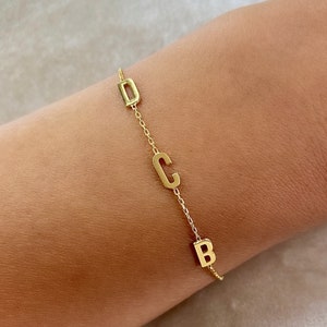 Initial Bracelet •  Custom Bracelet • Initial Silver Bracelet • Gold Plated Bracelet • Silver Initial Bracelet • Dainty Letters Bracelet