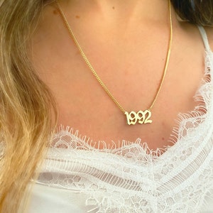 Date Necklace  • Silver Numbers Necklace • Gothic Necklace • Custom Date Necklace • Custom Necklace • Personalized Birth Year Necklace
