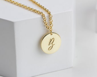 Initial Necklace • Custom Disc Necklace • Personalized Necklace • Personalized Initial Necklace • Silver Initial Necklace •. Initial Charm