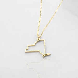 Sterlingzilveren ketting met kaart van de VS • Gepersonaliseerde kaartketting • Ketting Californië • Ketting Florida • Ketting New York • NY-cadeau