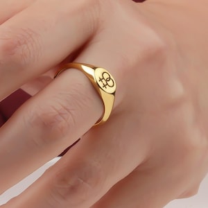 Bague de fierté lesbienne personnalisée en argent sterling : double symbole féminin, bijoux LGBT