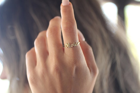 Personalized Embossed Name Ring, Gold Plated 925 Silver Custom Ring,  Personalized Initial Monogram Jewelry, Personalized Gift, Custom Gift - Etsy