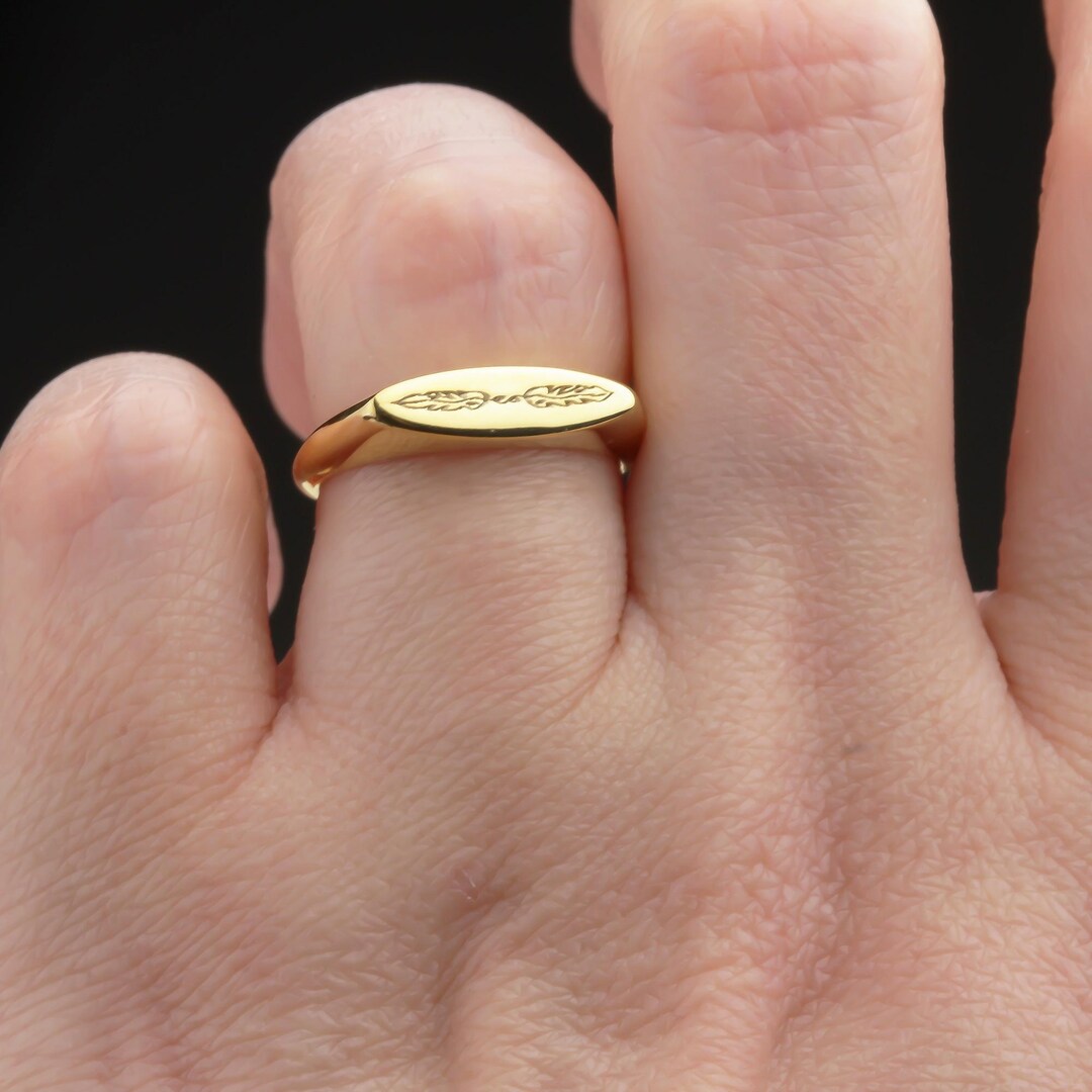 Ring Flower Pattern Personalized 18K Gold Flower Pattern Ring : Sterling Silver Floral Ring ...