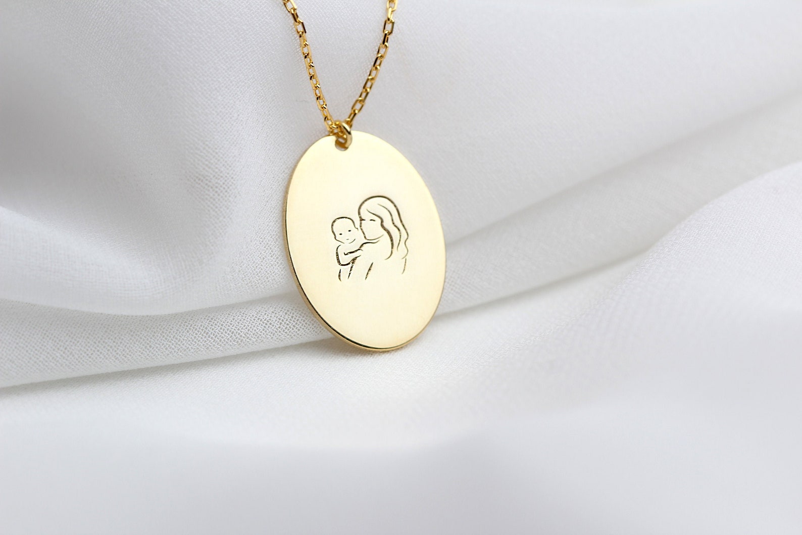 Mother and Baby Necklace Silver Mama Necklace Mom Necklace Etsy