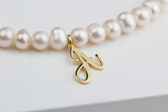 Buy Pearl Necklace Irregularly Arranged Initial Necklace Online in India -  Etsy