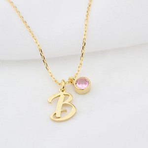 Collier lettre avec pierre de naissance • Collier lettre initiale • Collier initiale pierre de naissance • Collier avec pierre de naissance personnalisé • Collier avec pierre de naissance