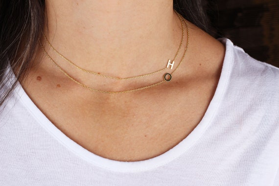 Two initial 2024 necklace silver