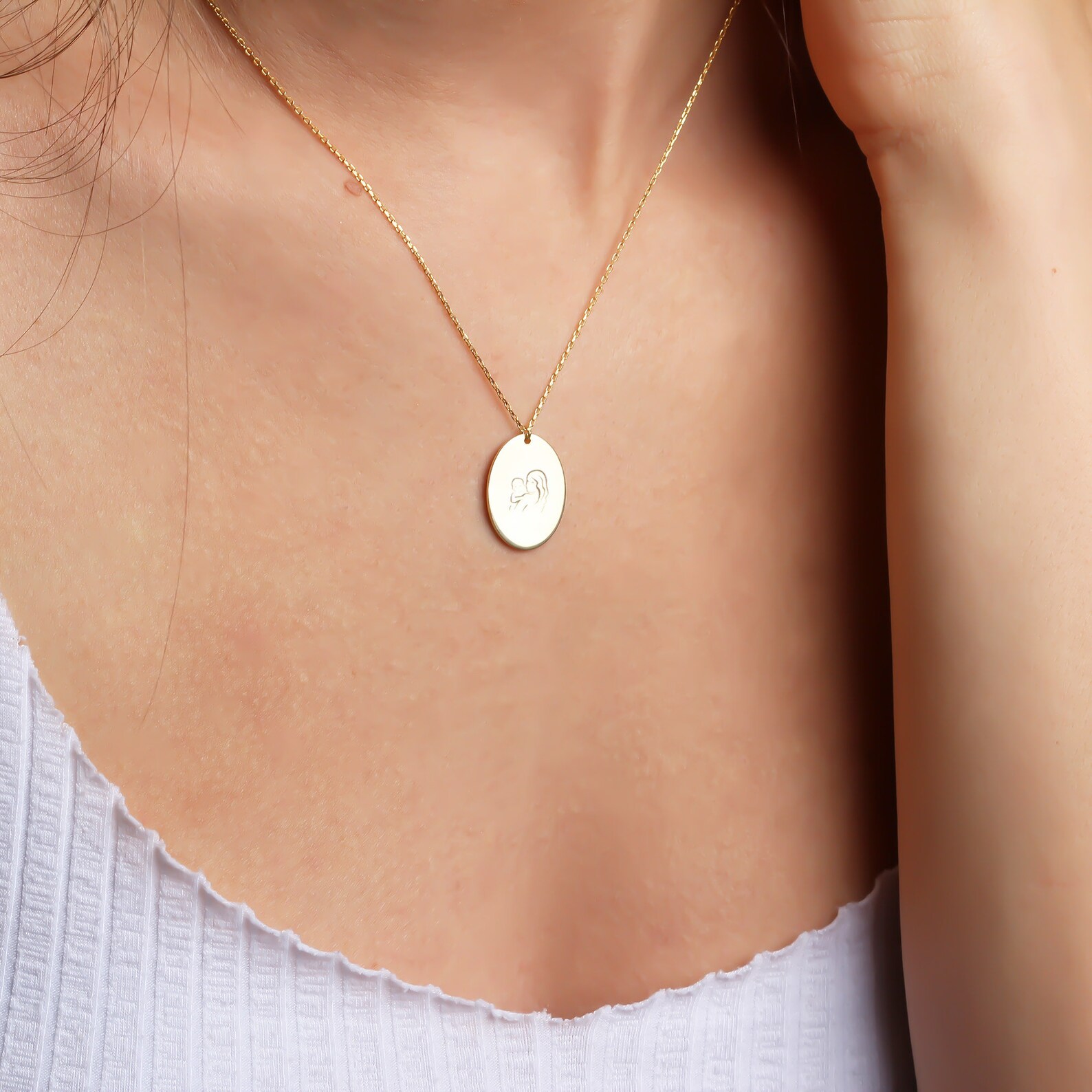 Mother and Baby Necklace Silver Mama Necklace Mom Necklace Etsy