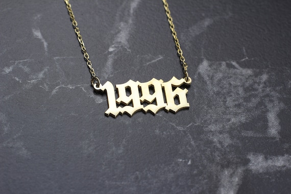 Gothic number necklace discount