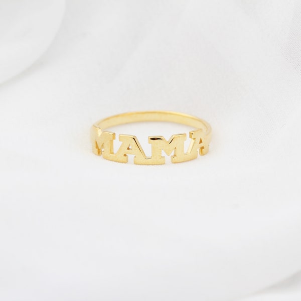 Zilveren Mama Ring • Gepersonaliseerde Naam Ring • Gouden Moeder Ring • Cadeau voor Moeder • Moeder Dagen Ring • Moeder Dagen Cadeau • Moeder Oma Ring
