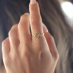 Handwrite Name Ring Custom Name Ring Personalized Ring Dainty Silver Ring Custom Name Ring Gold Personalized Ring Delicate Ring image 5