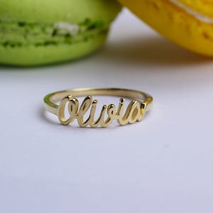 Handwrite Name Ring Custom Name Ring Personalized Ring Dainty Silver Ring Custom Name Ring Gold Personalized Ring Delicate Ring image 2
