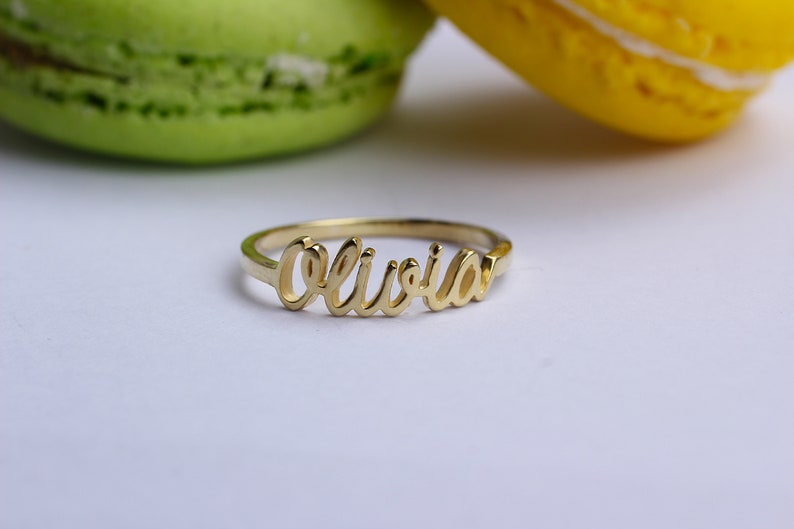 Handwrite Name Ring Custom Name Ring Personalized Ring Dainty Silver Ring Custom Name Ring Gold Personalized Ring Delicate Ring image 2