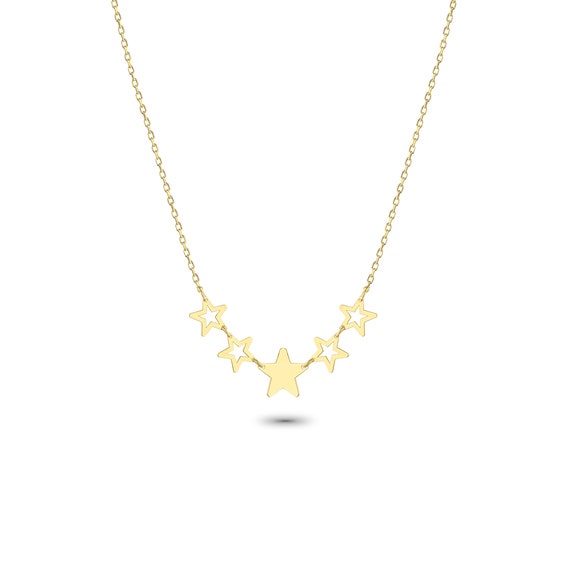 Gold Star Necklace • 14k Gold Star Necklace • Gold Stars