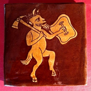 Hand made medieval imp tile