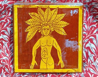 Mandrake, handmade medieval tile