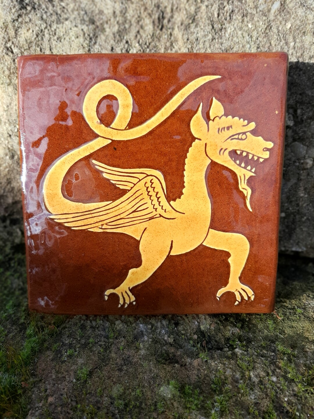 Hand Made Medieval Dragon Tile Etsy