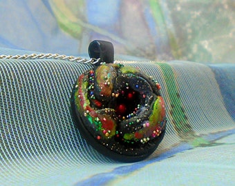 Vortex Space Nebula Pendant Necklace, Unique unisex astronomy jewelry