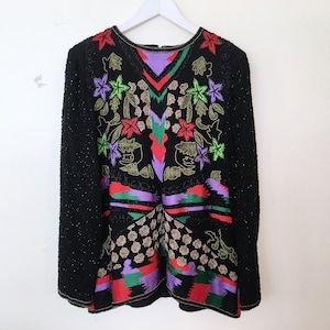 intricate embroidered beaded top
