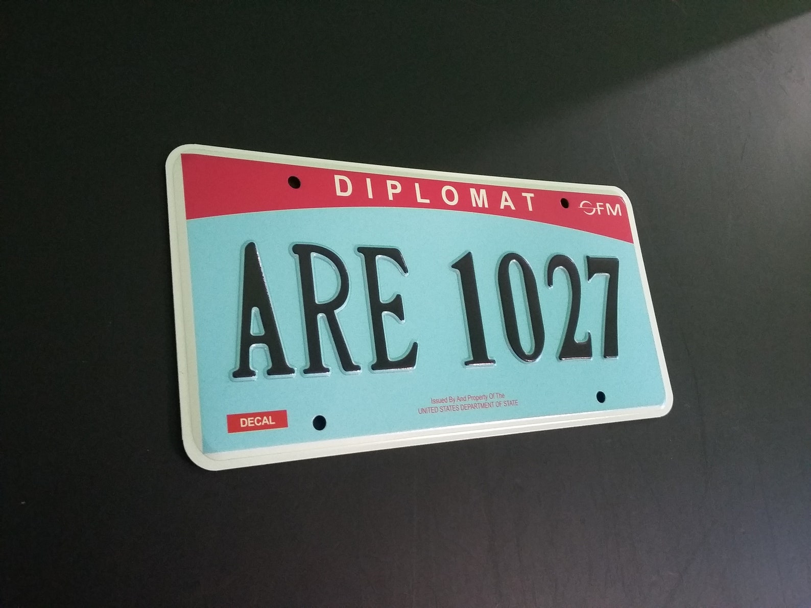American Diplomatic Embossed License Plate. the Price is for 1 Etsy