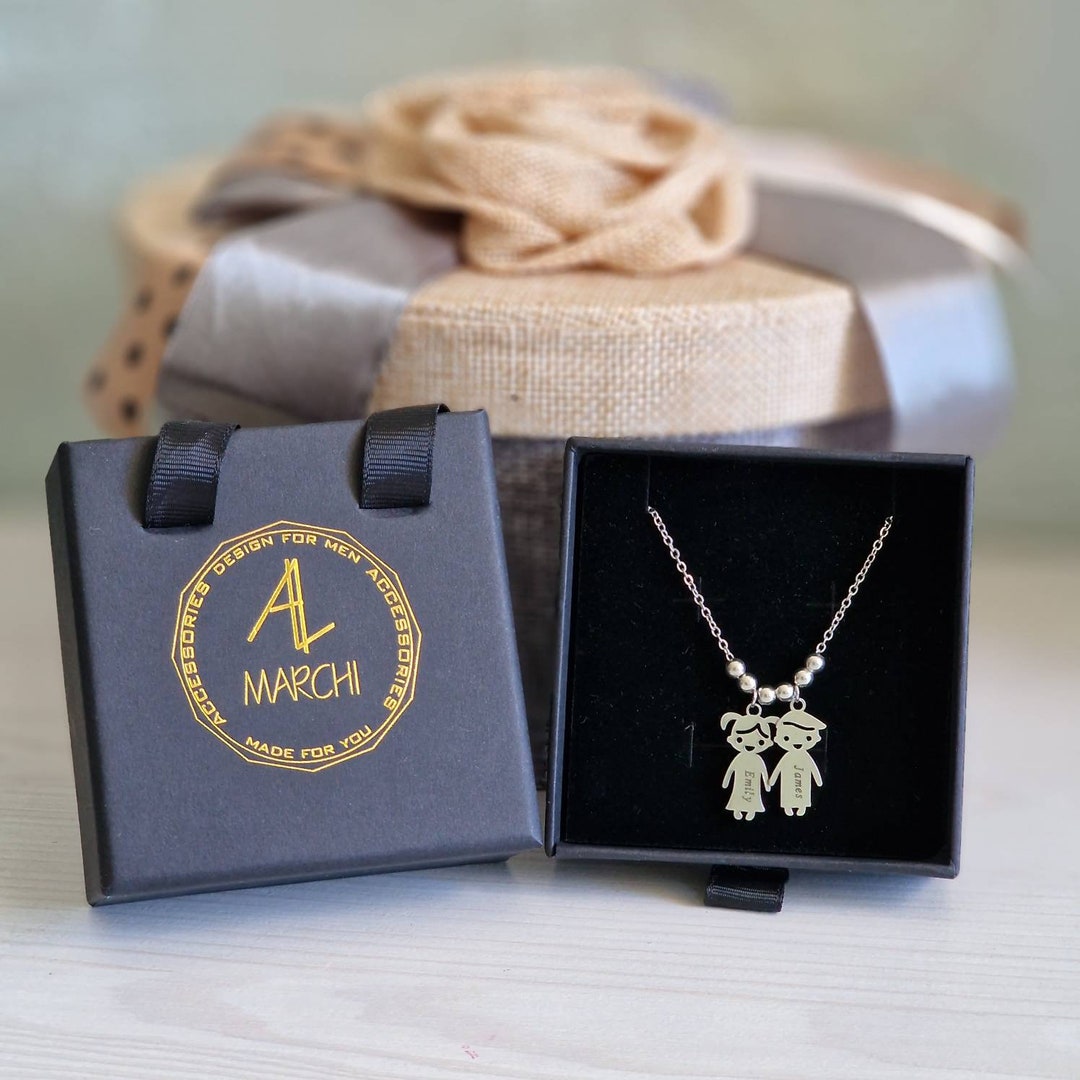 Necklace Couple, Gift Box AL Marchi, Wedding, Couple Charmens Necklace ...