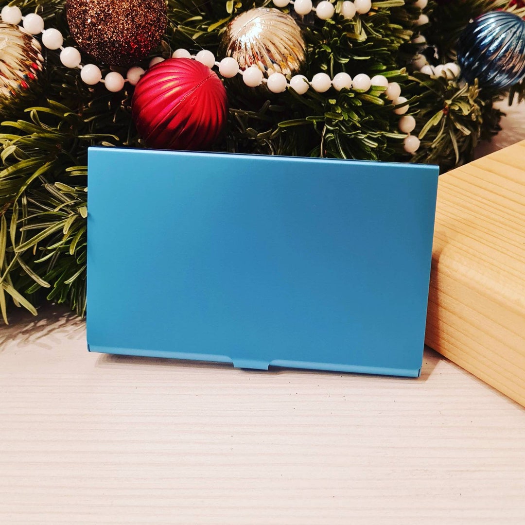 Business Card Case Business Card Holder Blue Color Can Be Personalized ...