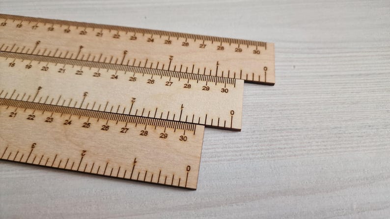 Fake Ruler, Wooden Ruler 12 Inch and 30cm, Laser Engraved Measuring ...