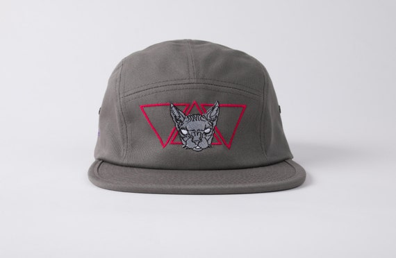 Siamese Cat Grey 5 Panel Hat | Etsy 