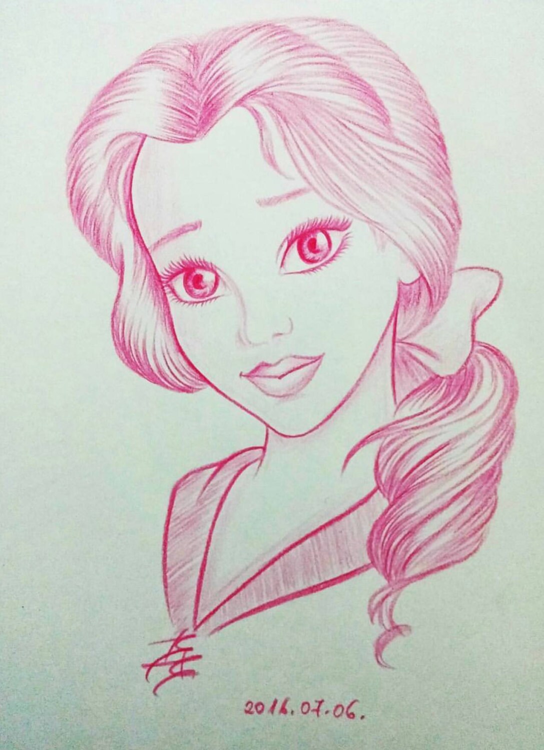 Princess Belle Drawing Beauty And The Beast Etsy Australia