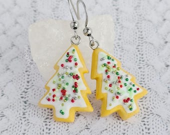 Sugar Cookie Christmas Tree Earrings