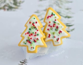 Sugar Cookie Christmas Tree Stud Earrings