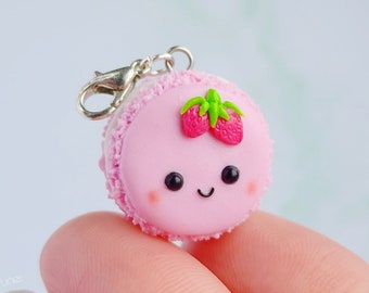 Strawberry Macaron Cookie Charm
