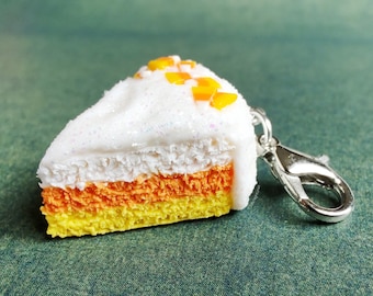 Candy Corn Cake Charm , Tiny Foodie Charm