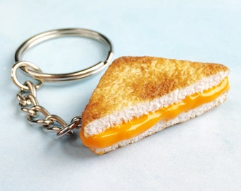 Grilled Cheese Charm , Toasted Cheese Keychain