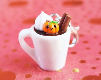 Pumpkin Spice Latte Charm , Coffee Mug Autumn Pumpkin