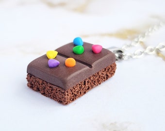 Galaxy Brownie Necklace , Foodie Jewelry