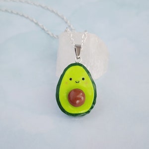 Avocado Necklace , Kawaii Food Jewelry
