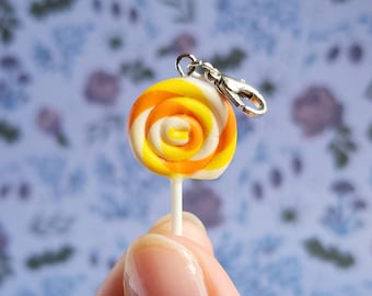 Candy Corn Lollipop Charm , Halloween Charms