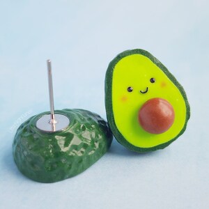 Avocado Stud Earrings , Kawaii Avocado Jewelry