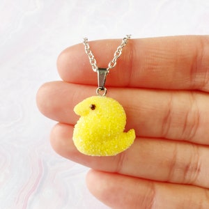 Easter Chick Necklace, Marshmallow Easter Jewelry , Easter Basket Stuffer